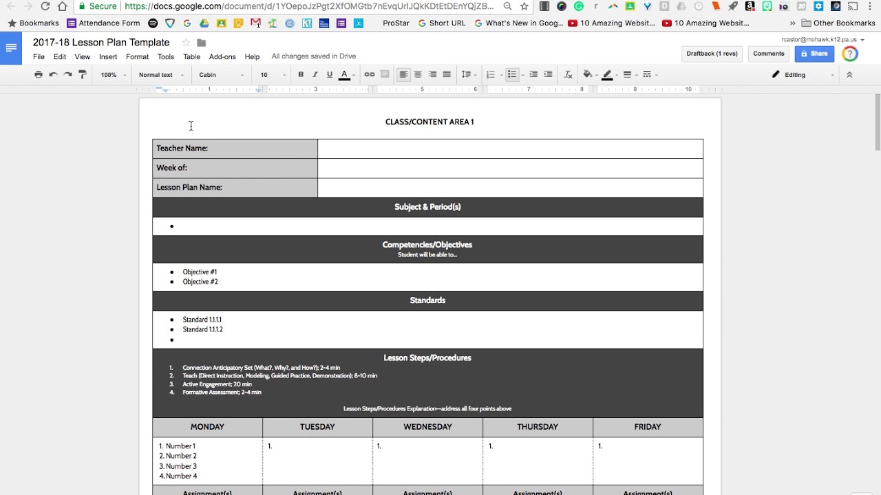 Revised Lesson Plan Template 08.22.17 - YouTube