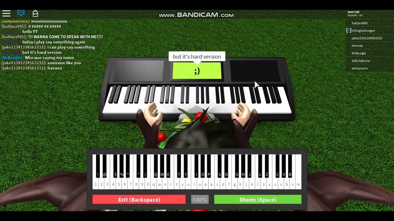 Roblox Piano Say Something Hard Version Youtube - how to play havana on roblox piano