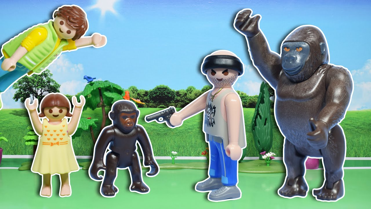 الغوريلا هربت عشان تدور على ابنها اللي ملقاط خطفه - عائلة ساندي - قصص اطفال