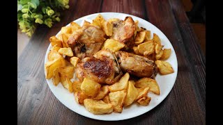 Pollo con patate in friggitrice ad aria come quelli della rosticceria - pronto in 30 minuti