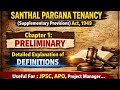 SPT Act 1949 | Chapter-1 | #JPSC, #JSSC, #APO, #PROJECTMANAGER