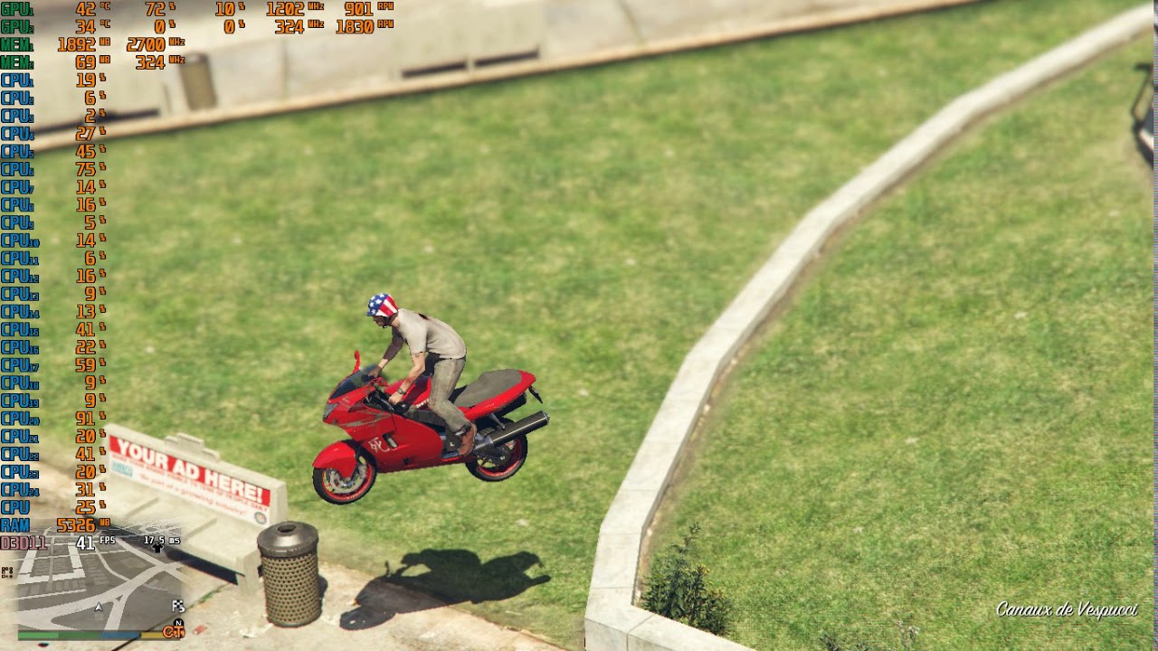 GTA 5 / V - Quad Xeon E7450 - 32GB RAM - GTX 750 ti - 720p