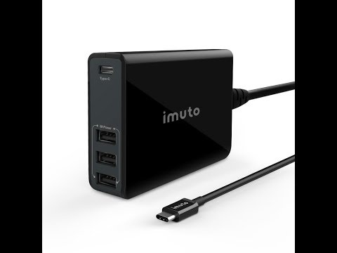 iMuto 4-Port 52W USB Wall Charger with USB-C Power and Quick Charge