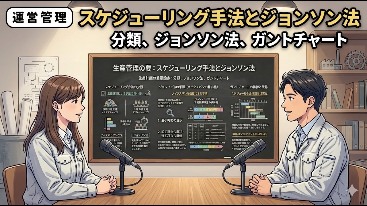 【１次・聞き流し】スケジューリング『ジョンソン法・ディスパッチング法』（運営管理）