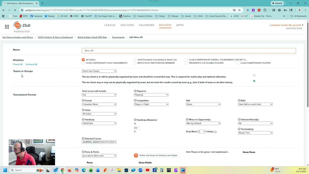 Hookers & Slicers - Entering Tournament Payout Amounts