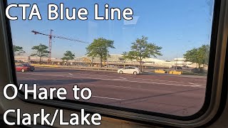 CTA Blue Line from O'Hare to Clark/Lake Station - Side Window View