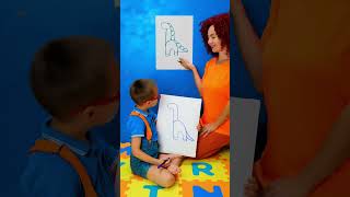 🦖 Easiest Way To Draw a Dinosaur! Mom Shows HOW! ✏️🦕 #shorts #learn