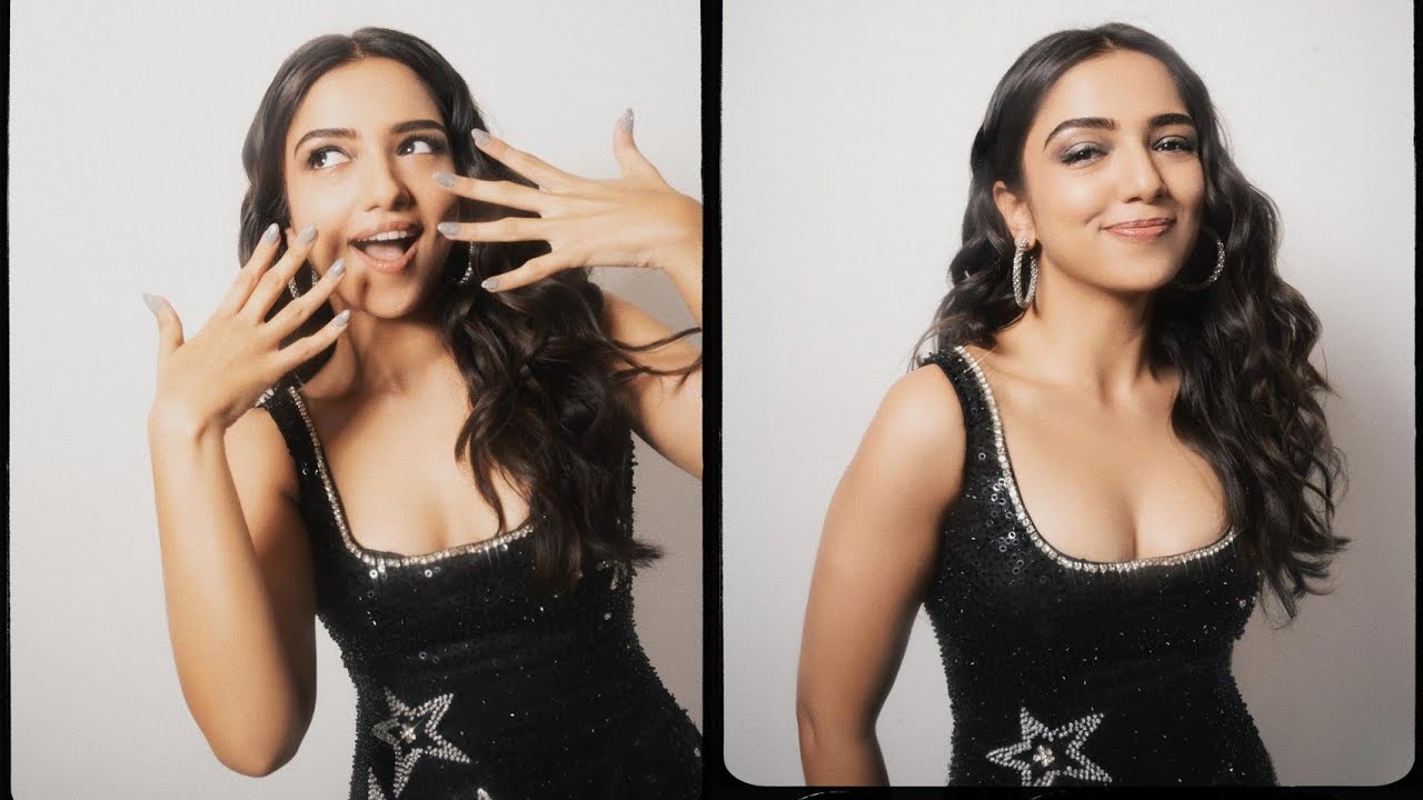 Ahsaas channa photoshoot in star dress and nail paint - YouTube