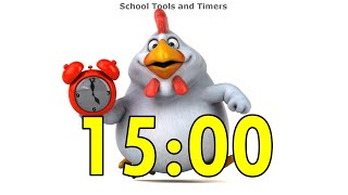 15 Minute Countdown Timer - Dancing Chicken Alarm! 🐔⏰