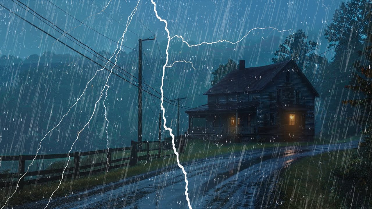 Lluvia Relajante para Dormir Profundamente - Lluvia con Truenos Toda la ...