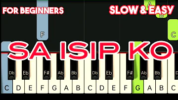 JAY R - SA ISIP KO | SLOW & EASY PIANO TUTORIAL