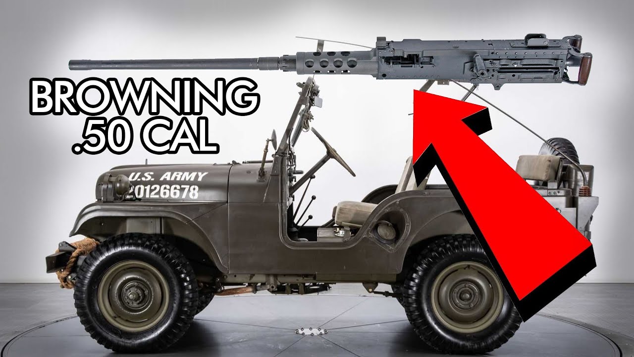 50 Bmg Machine Gun Mounted To Jeep Youtube