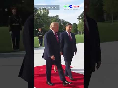 Video Casa Bianca Trump accoglie Xi Jinping e i giganti della Silicon Valley
