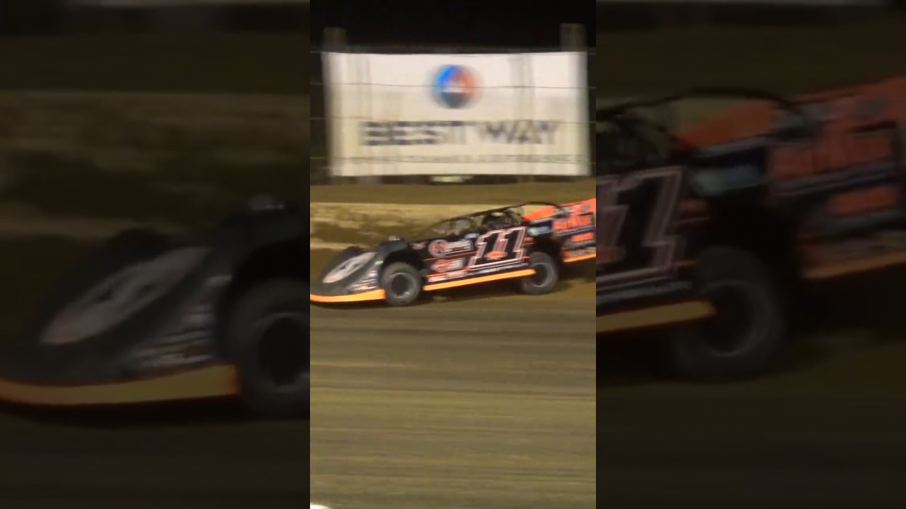 Josh Rice pushing the limit, sparks flying as Mike Marlar gives chase at the Spring 50!