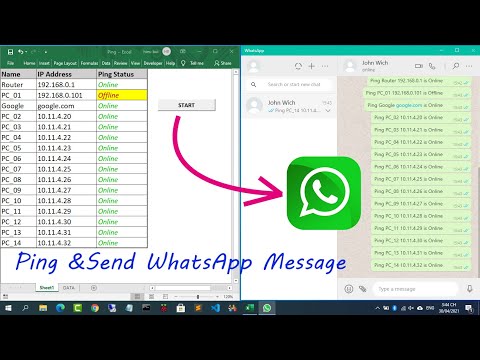 Ping un nosūtiet WhatsApp ziņojumu uz savu tālruni Microsoft Excel VBA