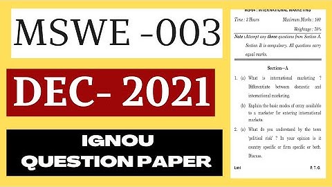 MSWE-003 Disaster Management//DECEMBER-2021//QUESTIONPAPER//IGNOU/