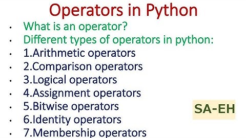 Operators in Python | Arithmetic | Comparison | Logical | Assignment | Identity | Membership | CBSE