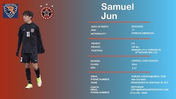 Samuel Jun | College Soccer Recruiting Highlight Video | Class of 2024