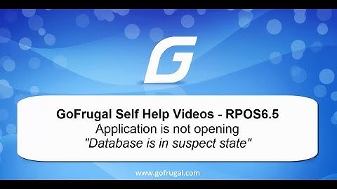 Application is not opening due to database in suspect state