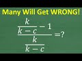 Understanding Complex Fractions in Algebra