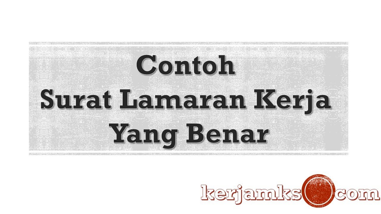 Contoh Surat Lamaran Yang Benar 2019