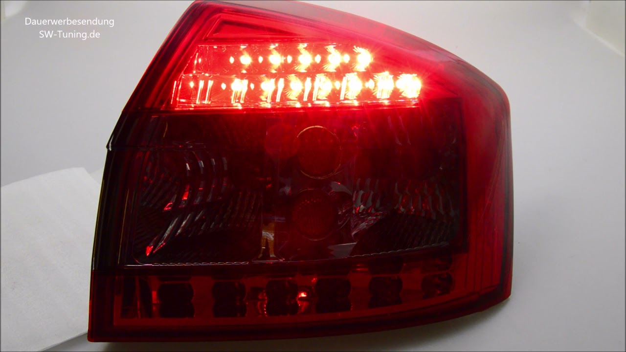 SW-Light LED taillights Audi A4 B6 8E sedan 01-04 red/smoke SW-Tuning -  YouTube