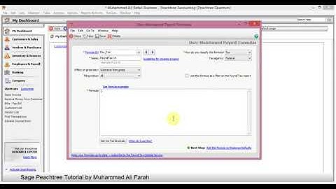 Sage Peachtree  Lesson 32  Setting Up Payroll Formulas   YouTube