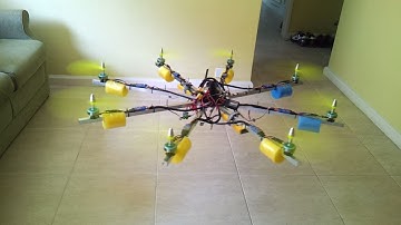 Flying an octocopter in a living room