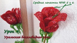 Бокаловидная роза. ? Урок 4 - Средние лепестки 5 и 6 / Cup-shaped rose. Lesson 4 - Middle petals 5&6