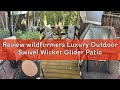 Review wildformers Luxury Outdoor Swivel Wicker Glider Patio Chairs with Table Set, Overstuffed Wash
