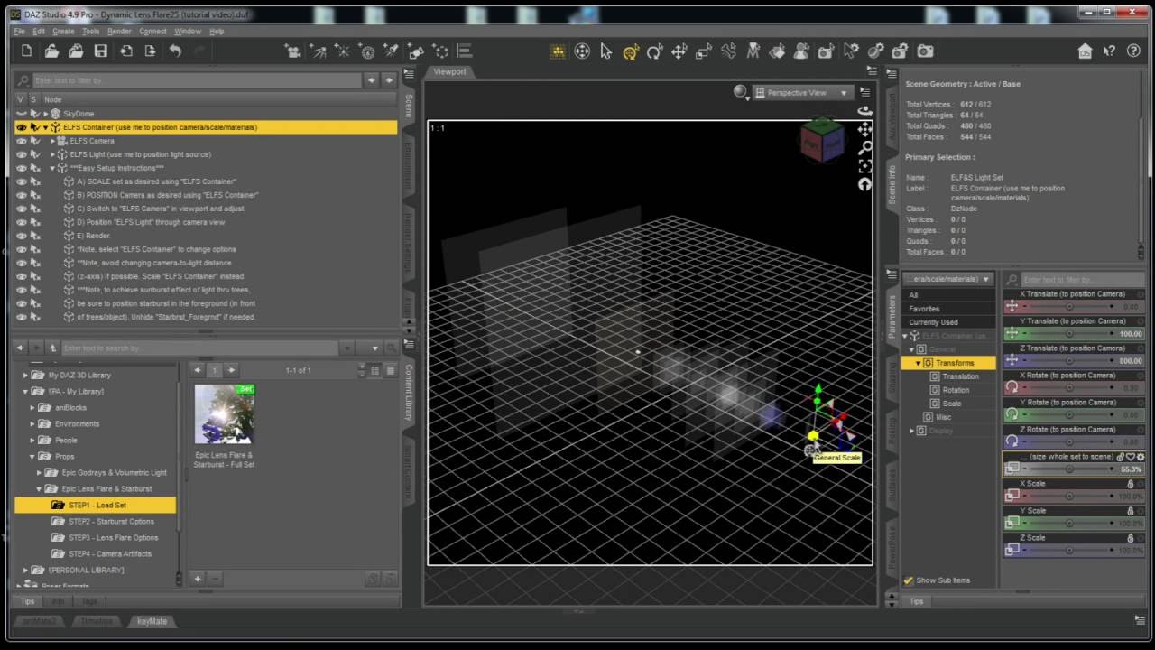 Dynamic Lens Flare & Startburst for Daz 3D (TUTORIAL)