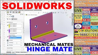 Solidworks Assembly Tutorials | Solidworks Mates tutorials | Solidworks Hinge mate