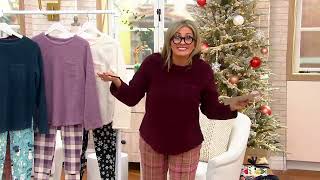 Cuddl Duds Sherpa & Jersey Regular And Petite Pajama Set on QVC