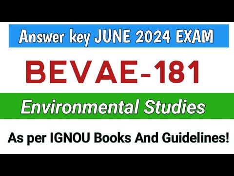Ignou bevae 181 Solved Question Paper | bevae 181 June 2024 question ...