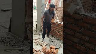4 inch brick wall laying #youtubeshorts #construction #shorts #short #trending #viral #explore