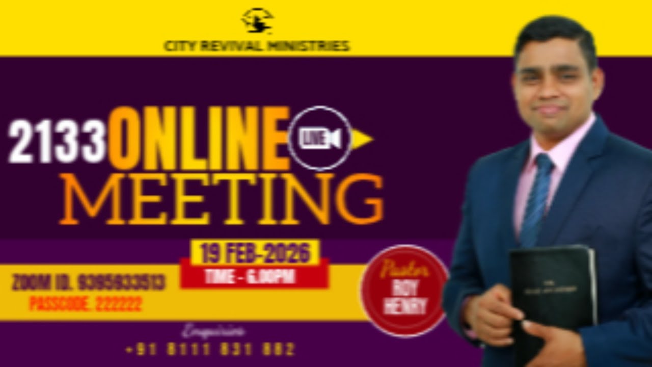 ZOOM LIVE | PR.ROY HENRY | WORSHIP BY: PR.KRIPA ROY