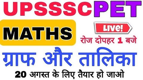 Upsssc Pet Maths Class Live Graph Aur Talika
