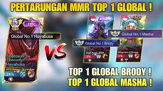 PERTARUNGAN MMR TOP 1 GLOBAL HAYABUSA VS TOP 1 GLOBAL BRODY & MASHA ! Stenly Hayabusa Gameplay !