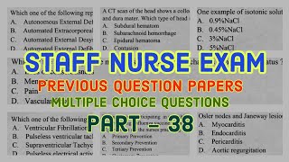 Staff Nurse exam most repeated Multiple choice questions