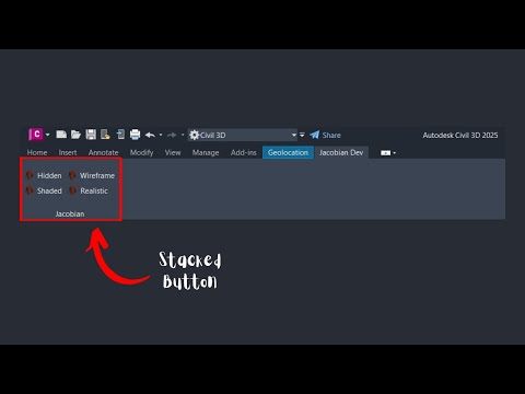 Civil 3D API: Create Stacked Button in Civil 3D