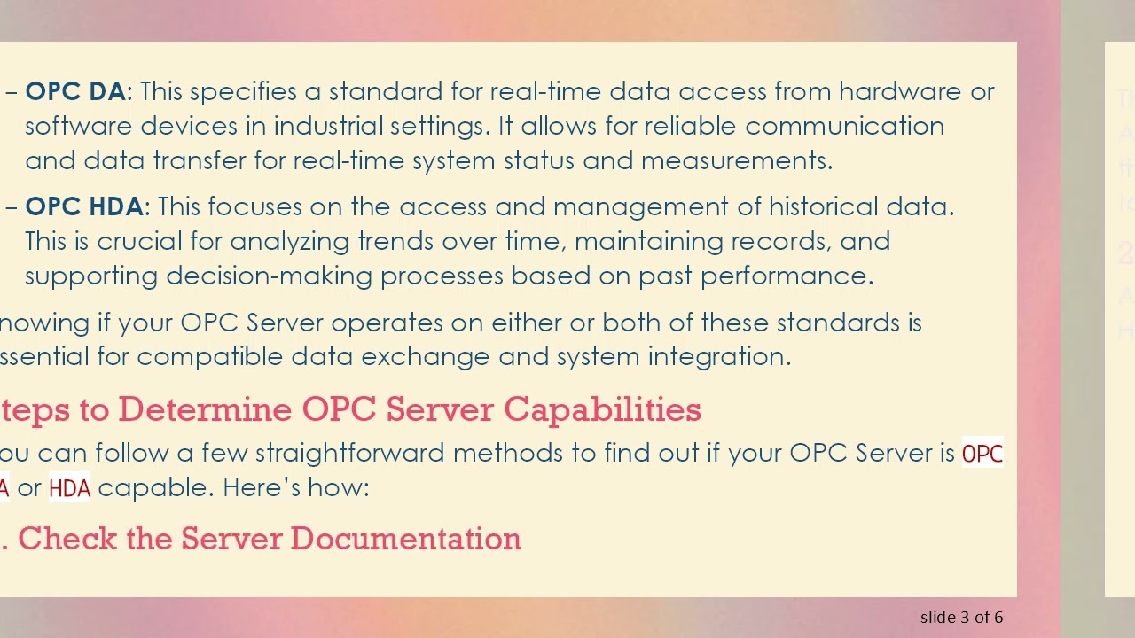 How to Determine if Your OPC Server is OPC DA or HDA Capable