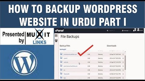 How to Backup WordPress Website from CPanel 2021 in Urdu Part I