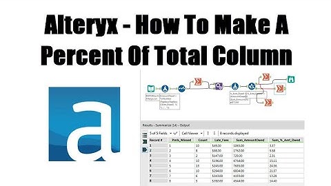 Alteryx - How To Make A Percent Of Total Column