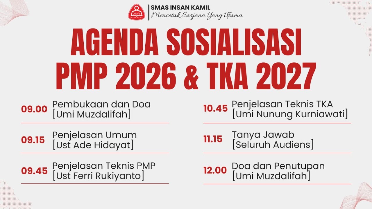 SOSIALISASI PMP 2026 & TKA 2027