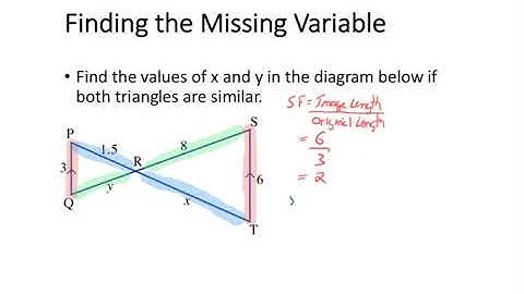 Using Scale Factor   Finding the Missing Variable