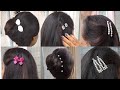 6 Trendy Hair pins !! Hair pins Making At Home !! DIY Hair Clips !!!