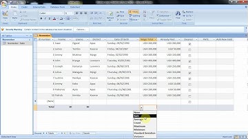 Computing totals in database tables