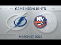 NHL Highlights | Lightning vs. Islanders - Mar 27, 2022