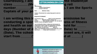 Permission Letter For Conducting Sports Event In School