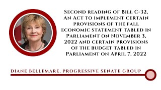 Senator Bellemare speaks at second reading of Bill C-32 - Dec 13, 2022 (English feed)